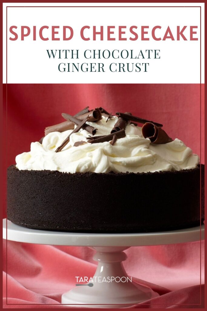 Spiced Cheesecake with Chocolate Ginger Crust Pinterest Pin