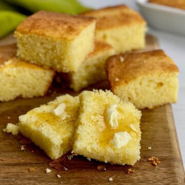 gluten free cornbread with honey and butter