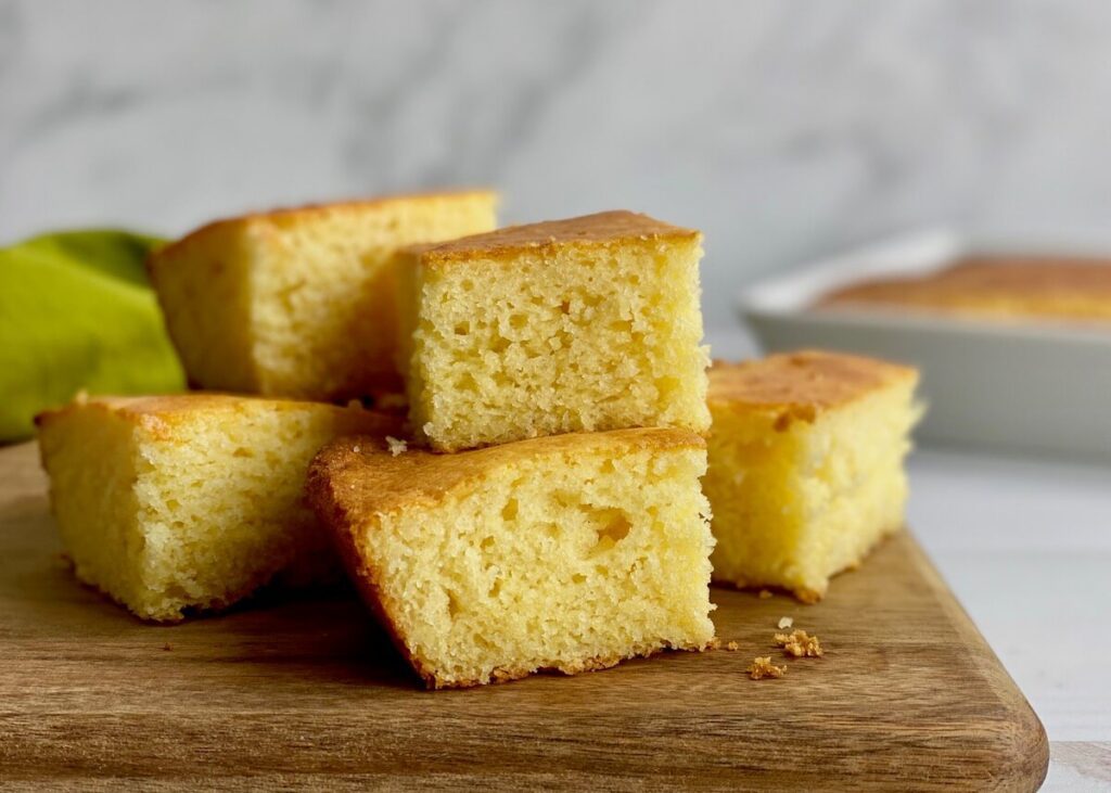 gluten free cornbread pile on cuttingboard