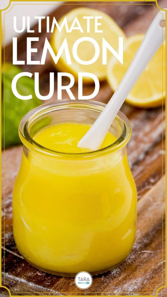 lemon curd in glass jar recipe pin