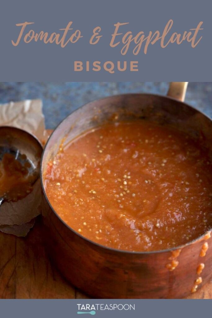 Tomato and Eggplant Bisque Pinterest Pin