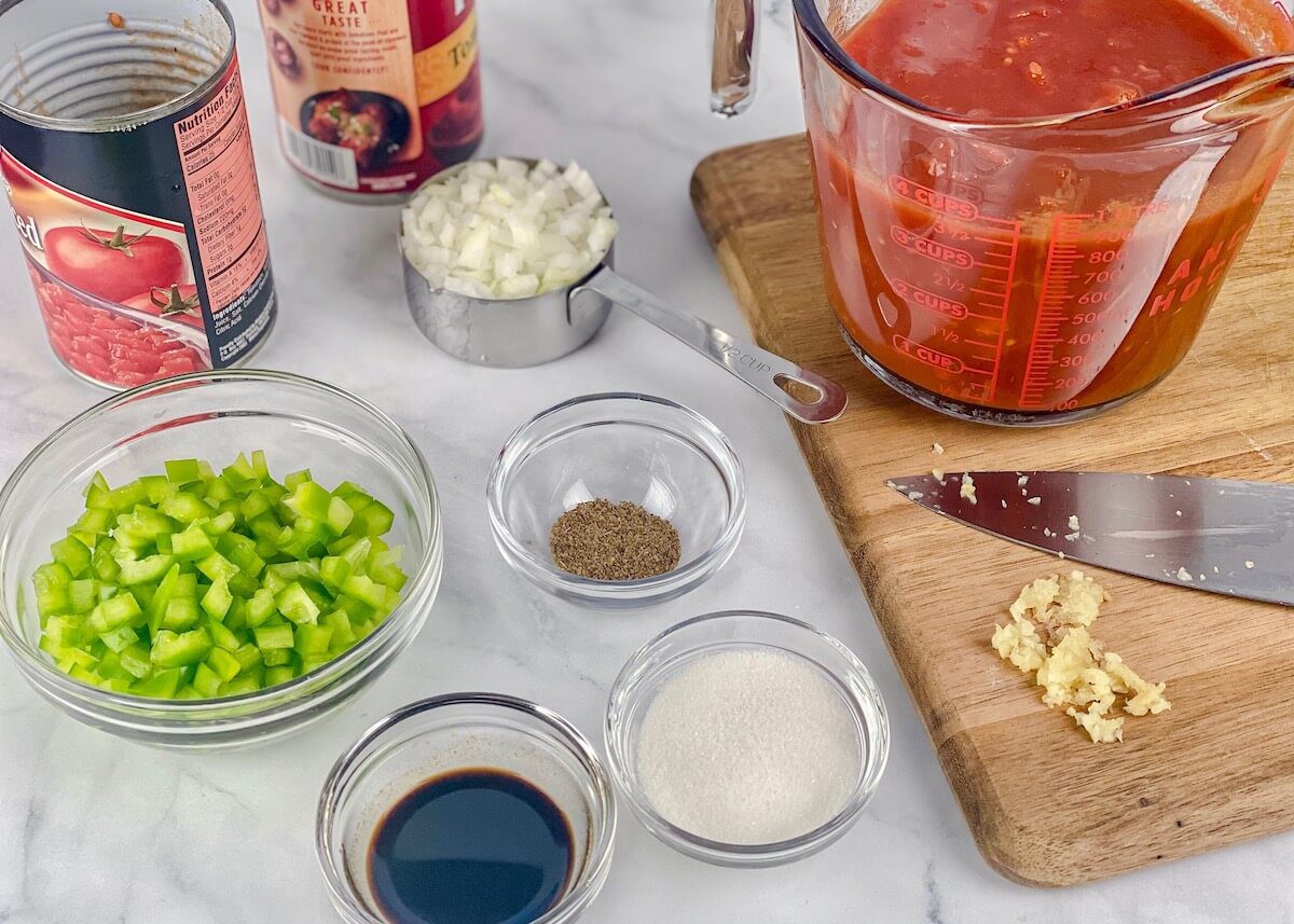 ingredients for porcupine meatballs tomato sauce