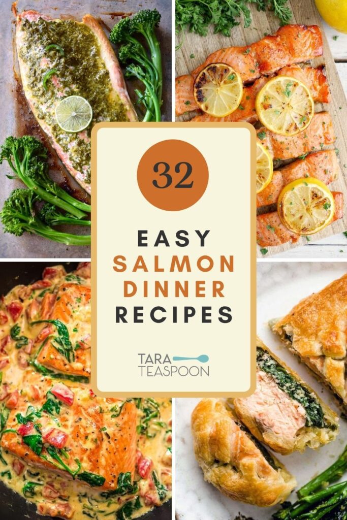 salmon dinner recipes collage pin