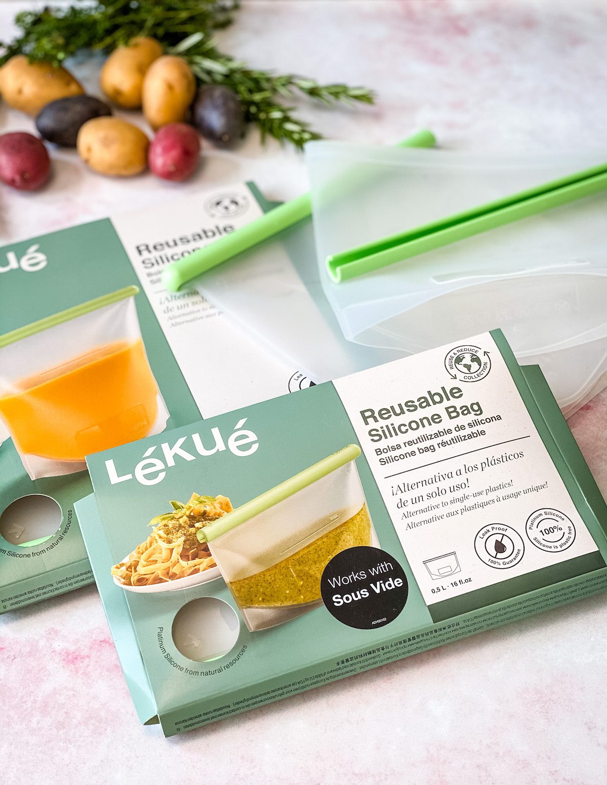 Lekue silicone bags in product packaging