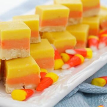 candy corn fudge squares