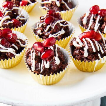 chocolate coconut clusters with pomegranate