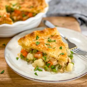 slice of turkey pie on plate