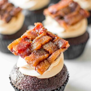 bacon lattice chocolate cupcakes
