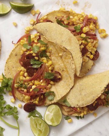 Sweet Corn and Chorizo Tacos Recipe - Tara Teaspoon