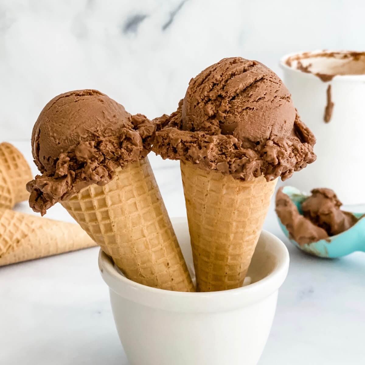 Chocolate Ice Cream Cones Sq 