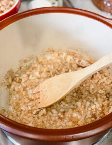 onions sauteeing in bacon fat