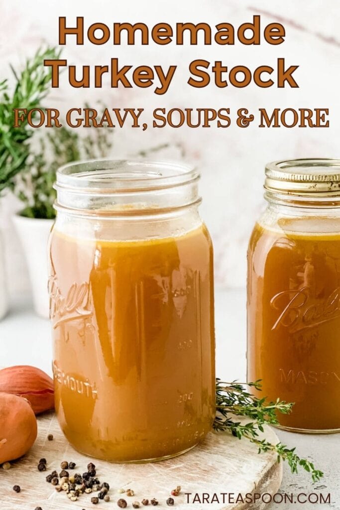 Using fresh or leftover turkey, you can make a rich and flavorful Instant Pot turkey stock to use for gravy, soups and more!