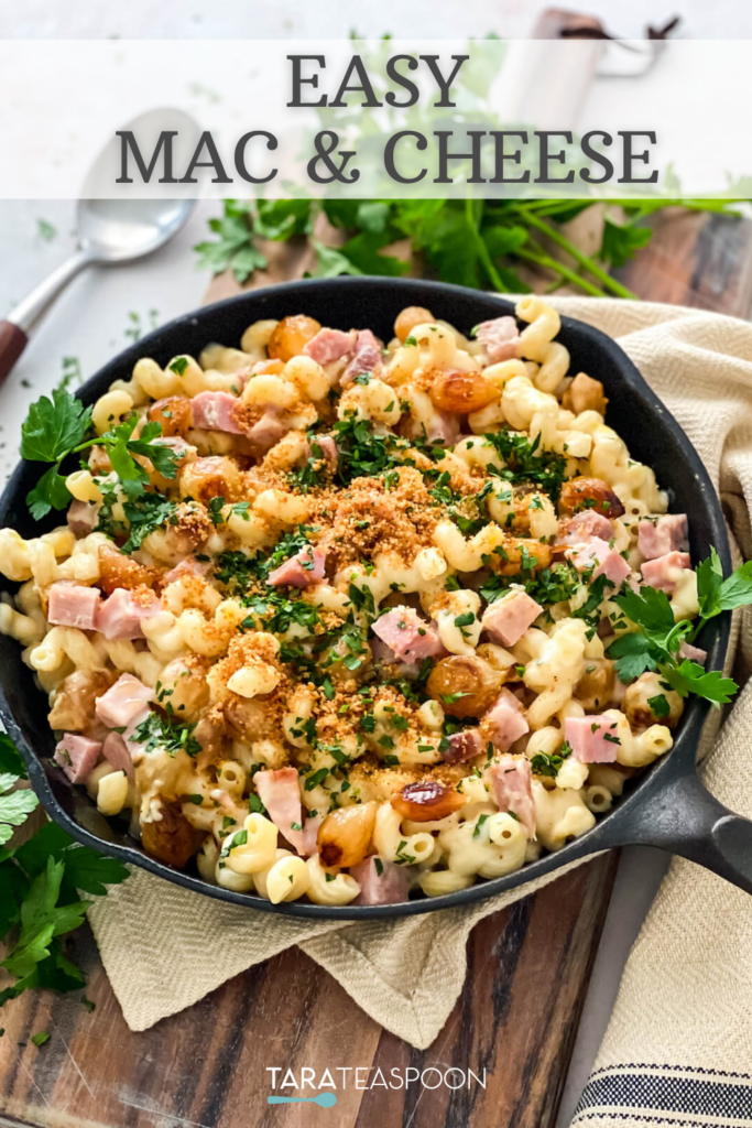 Mac and Cheese with Ham and Pearl Onions