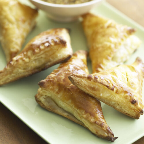 browned ham and cheese turnovers