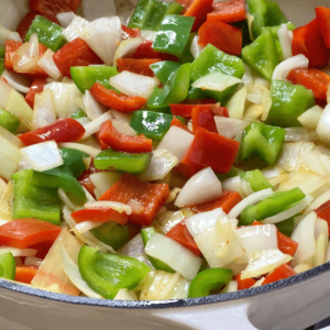 saute vegetables for sweet and sour chicken