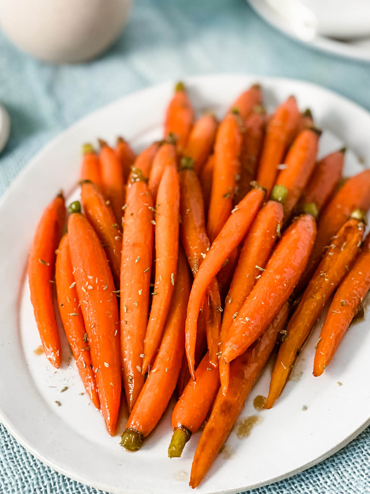 close up of glazed carrots