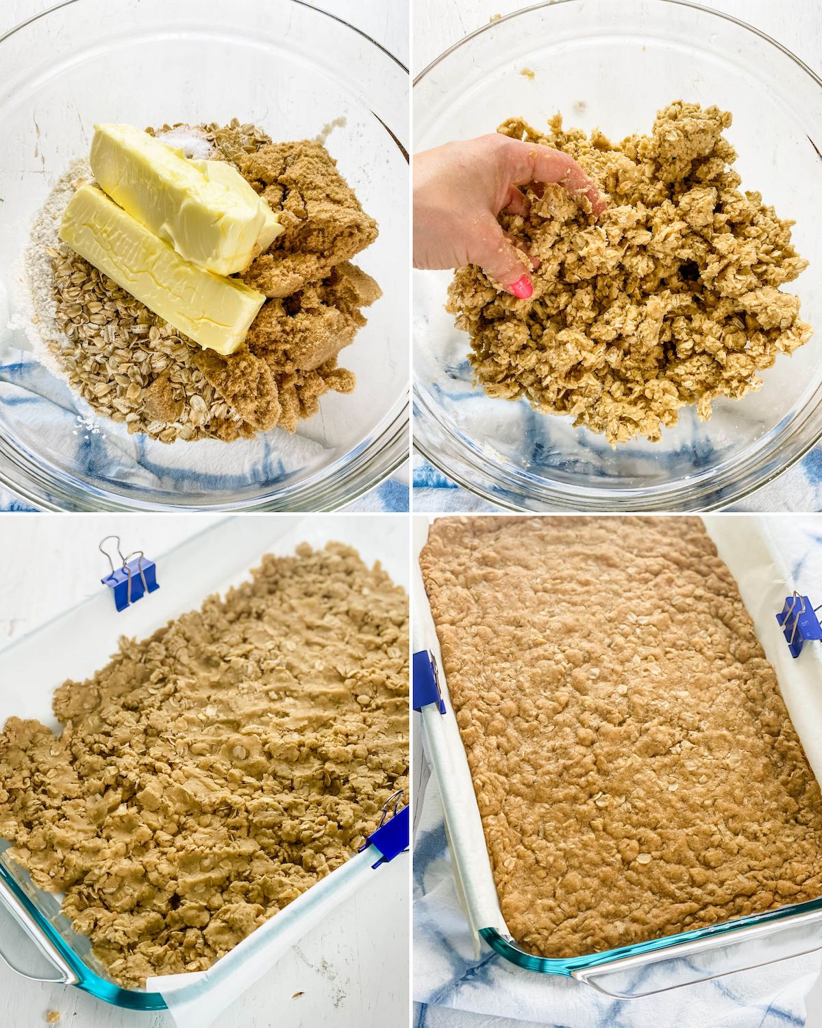 making carmelitas cookie bars dough