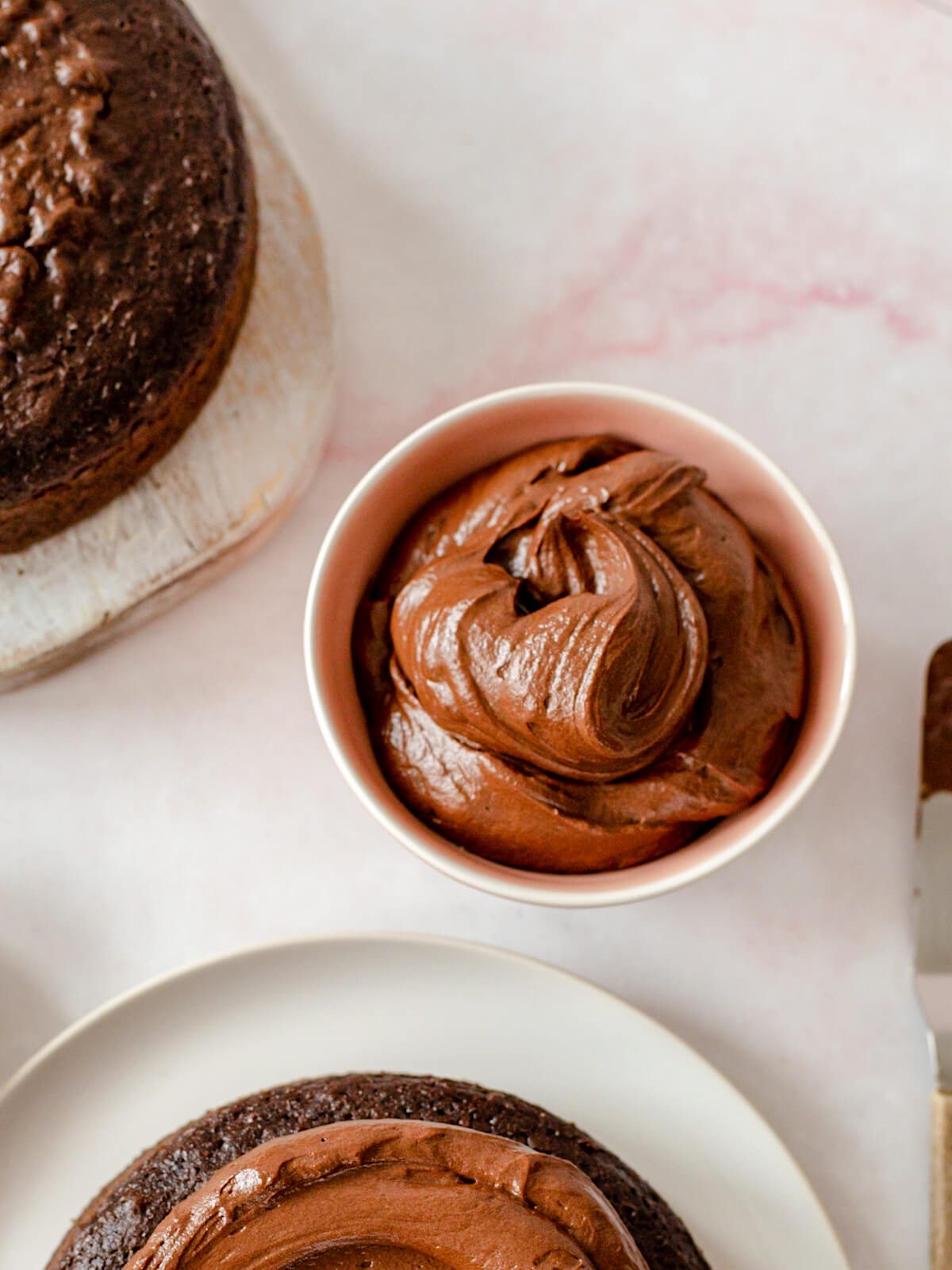 best frosting for chocolate cake in a bowl