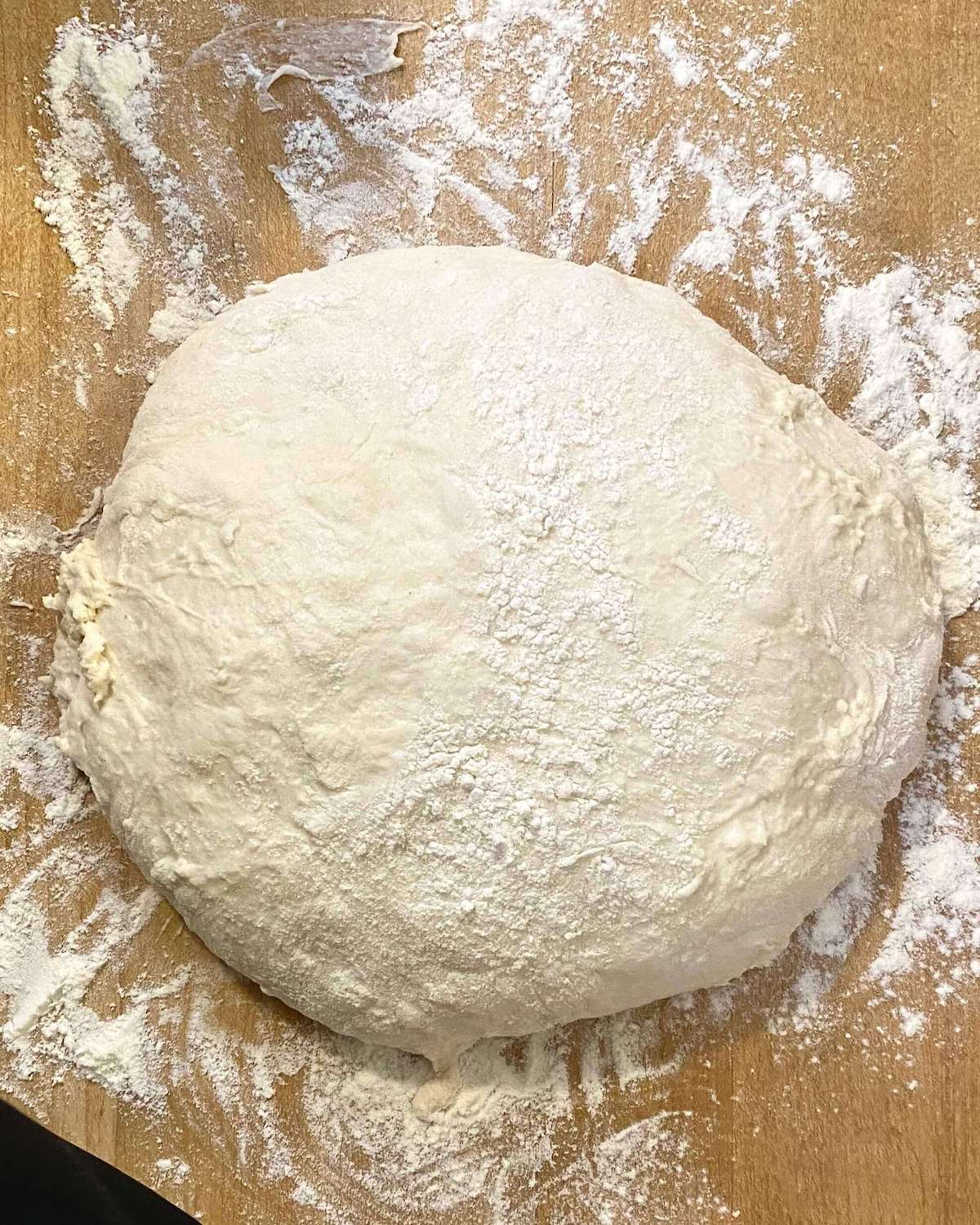 resting Neapolitan pizza dough on counter