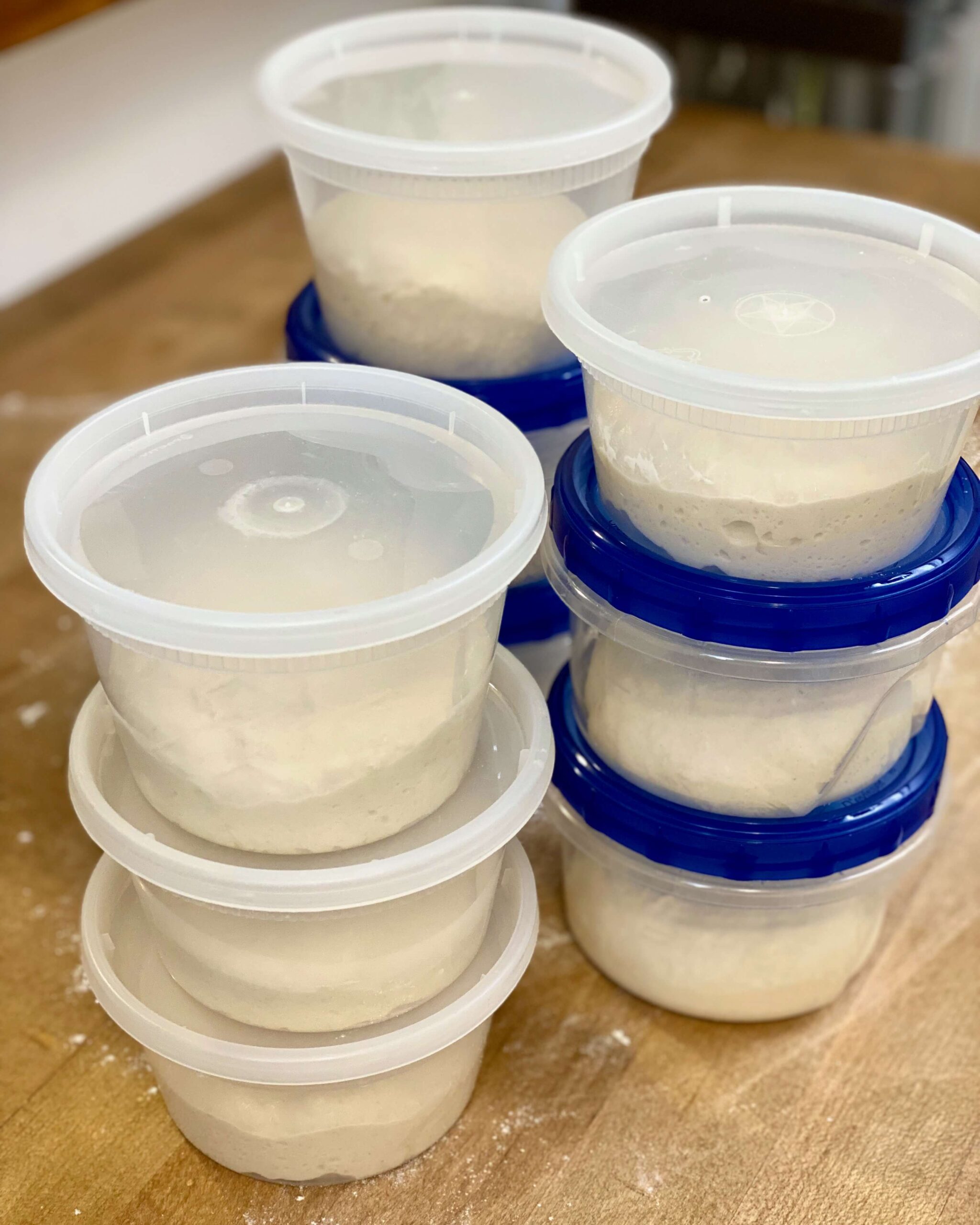 pizza dough prep ahead in plastic containers