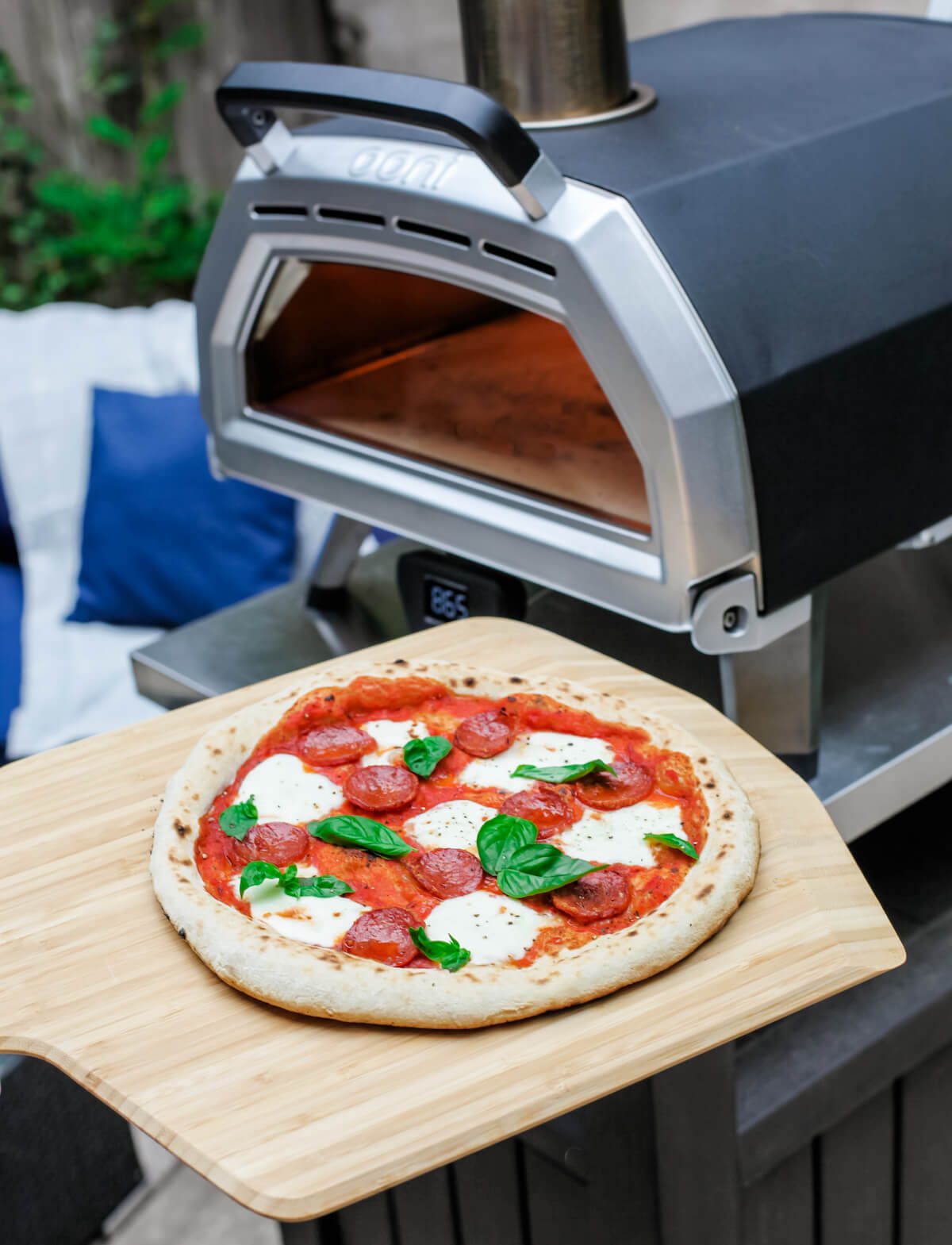 neapolitan pizza dough in Ooni oven at home