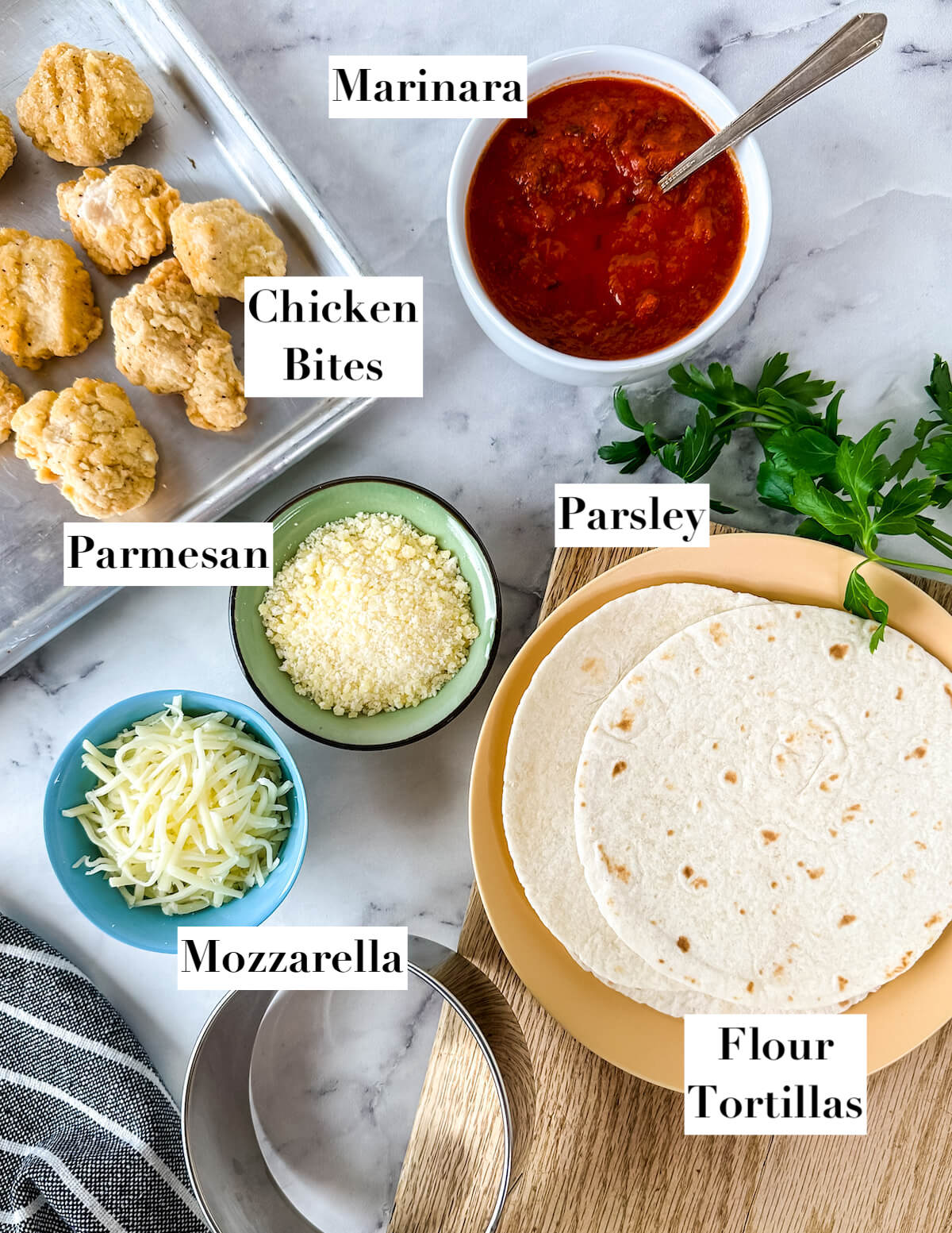 ingredients for chicken parm cups