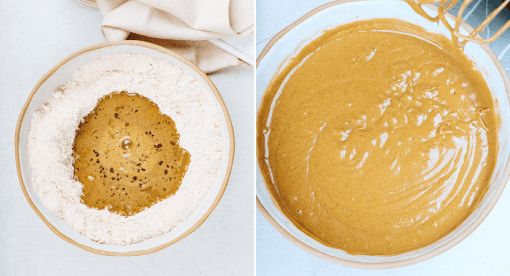 process for spice cake mixing batter together