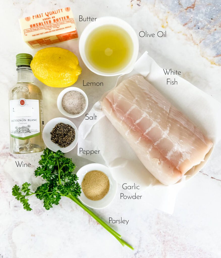 Ingredients for lemon butter fish