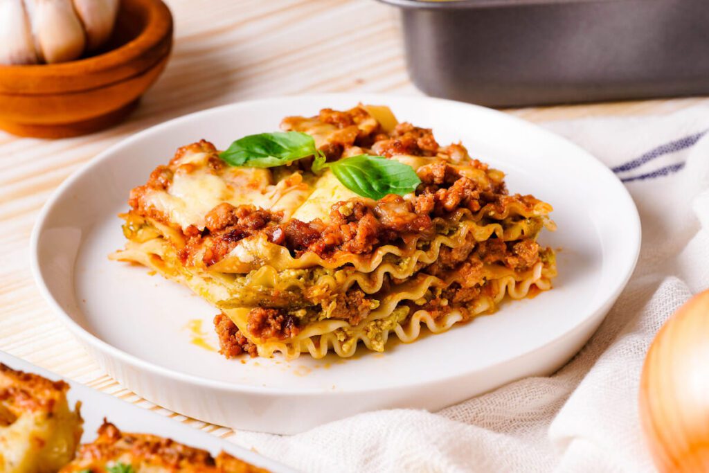 Sausage Lasagna with Pesto Tara Teaspoon