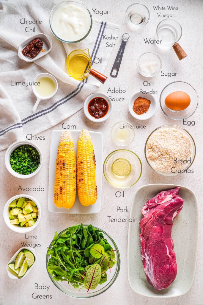 Southwestern Salad with Breaded Pork Cutlets - Tara Teaspoon