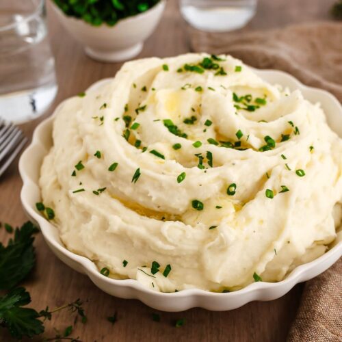 Square feature image of Boursin mashed potatoes.