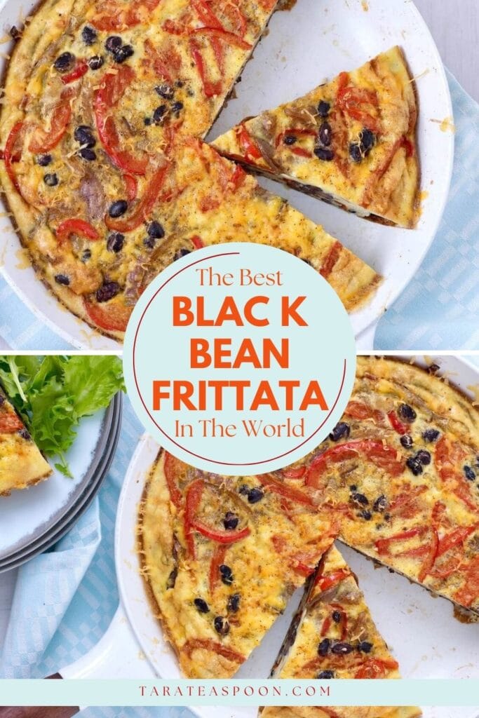 Pinterest graphic for Southwest Frittata with Black Beans recipe on Tara Teaspoon