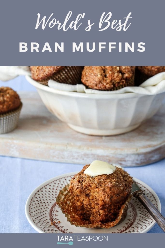 Pinterest graphic for Best Bran Muffin recipe.