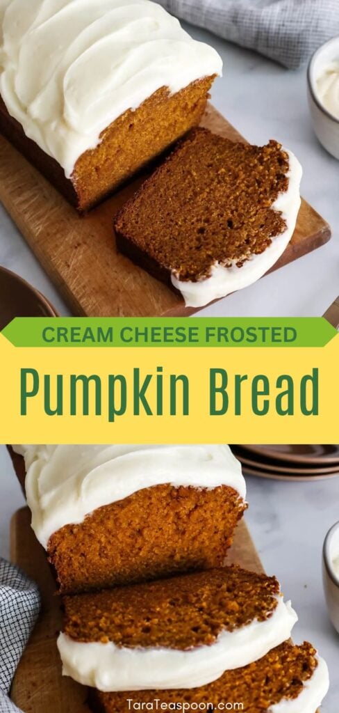 Pinterest graphic for The Best Pumpkin Loaf recipe on Tara Teaspoon