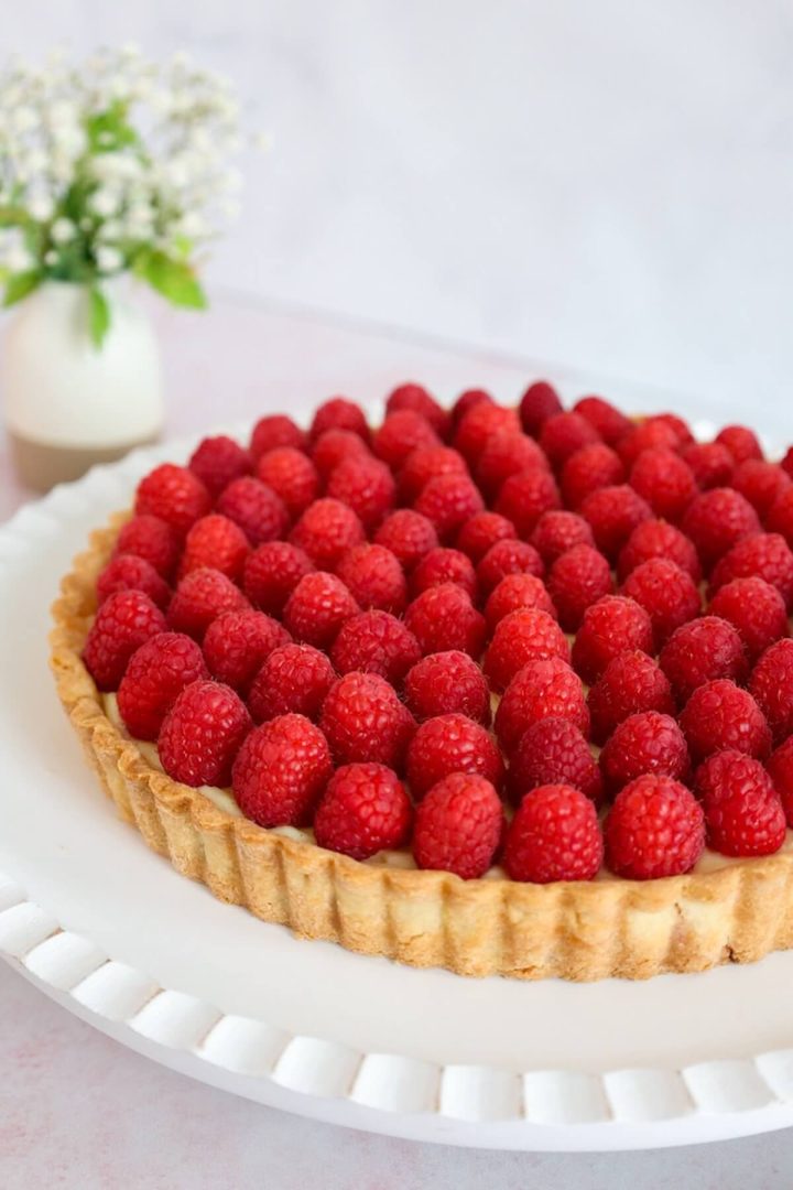 Pastry Raspberry Turrones Raspberry Tart (with Pastry Cream) - Tara Teaspoon