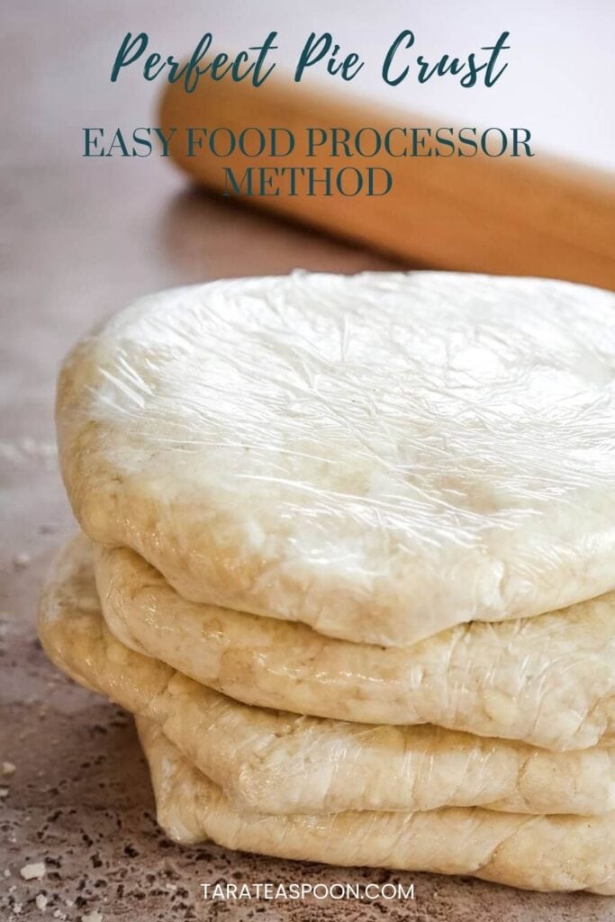 Pinterest graphic for Perfect Pie Crust recipe on Tara Teaspoon.