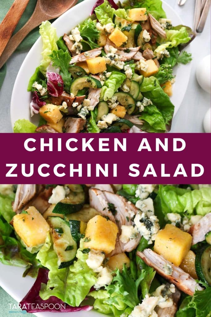 Chicken and Zucchini Salad with Polenta Croutons