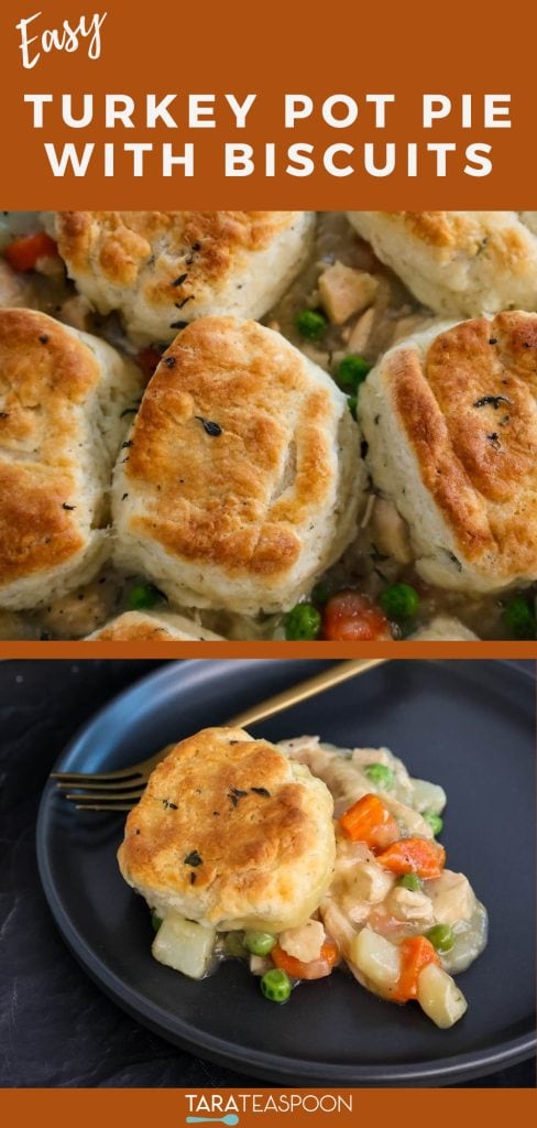 Turkey Pot Pie with Biscuits