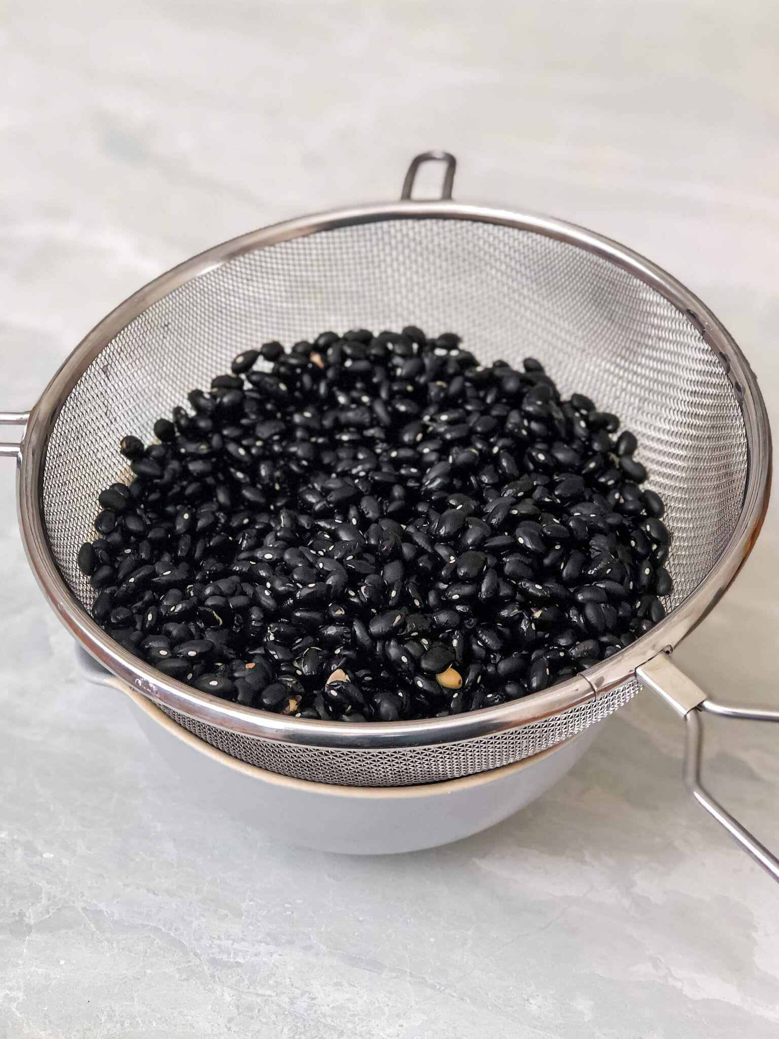 Soak then drain and rinse black beans before cooking.