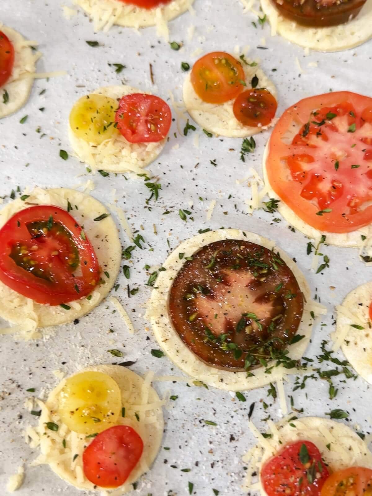 Season tarts with salt and pepper and thyme.