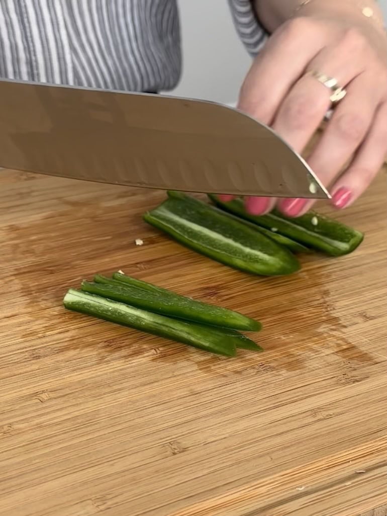 julienning jalapenos for guacamole