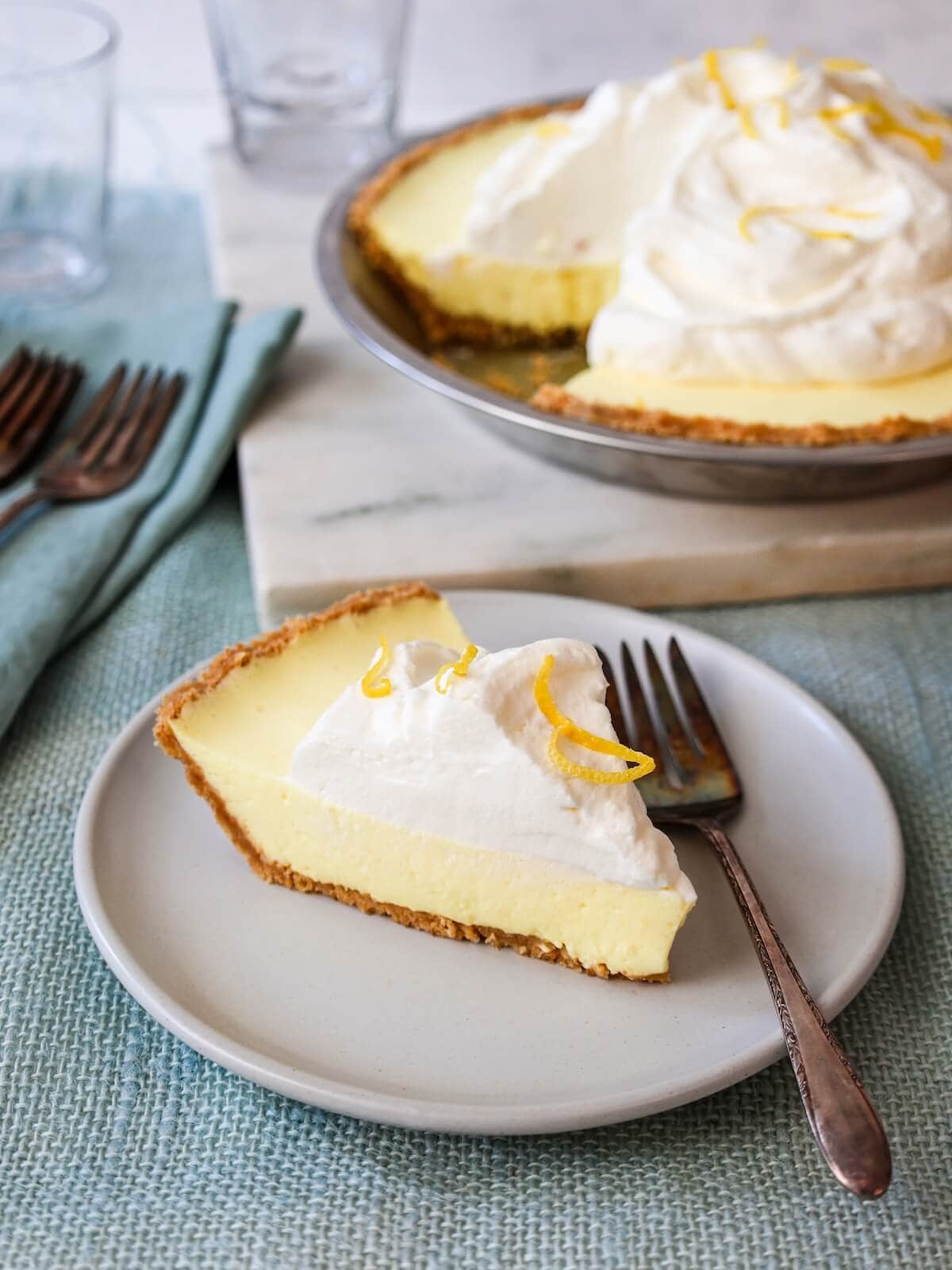 Perfect slice of lemon icebox pie.