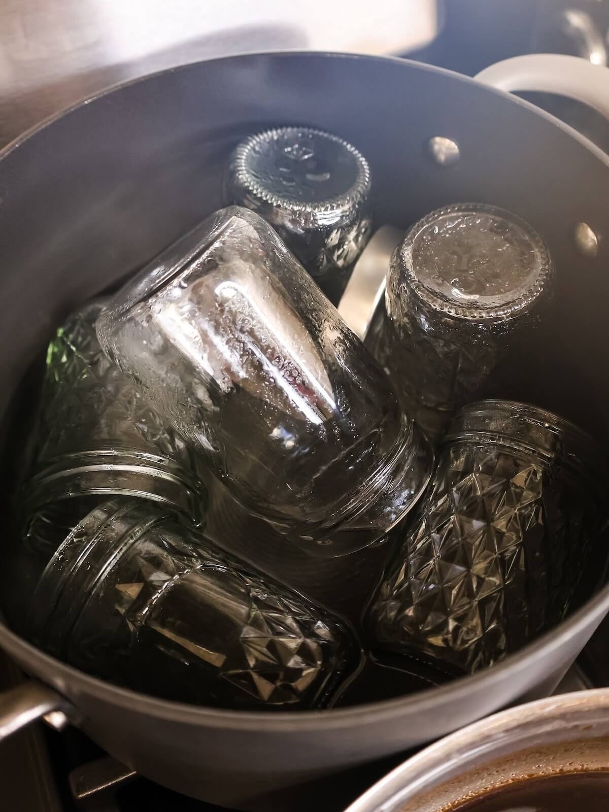 heating jars and lids for canning process