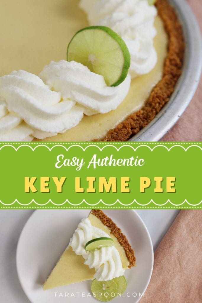 Pinterest graphic for Key Lime Pie recipe on Tara Teaspoon.