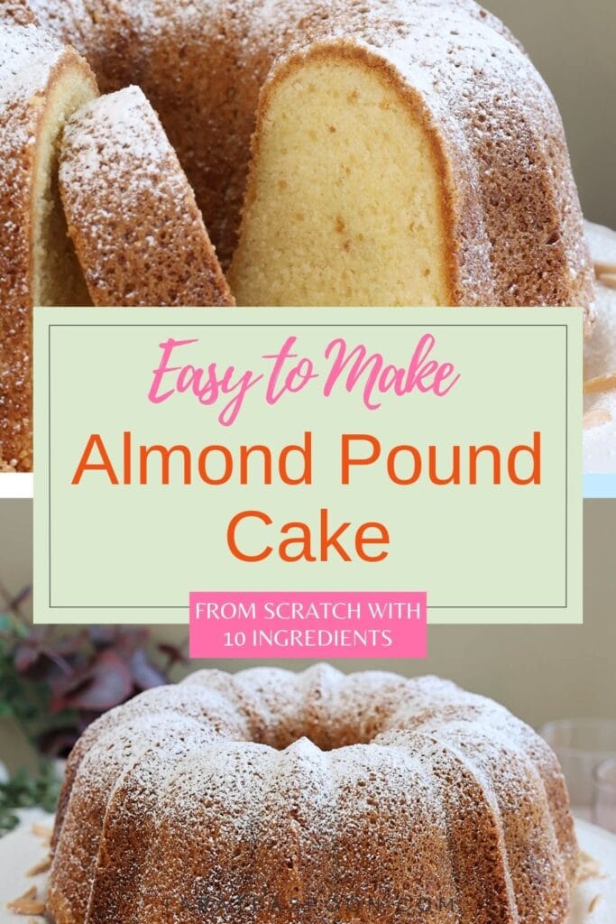 a bundt almond pound cake pin