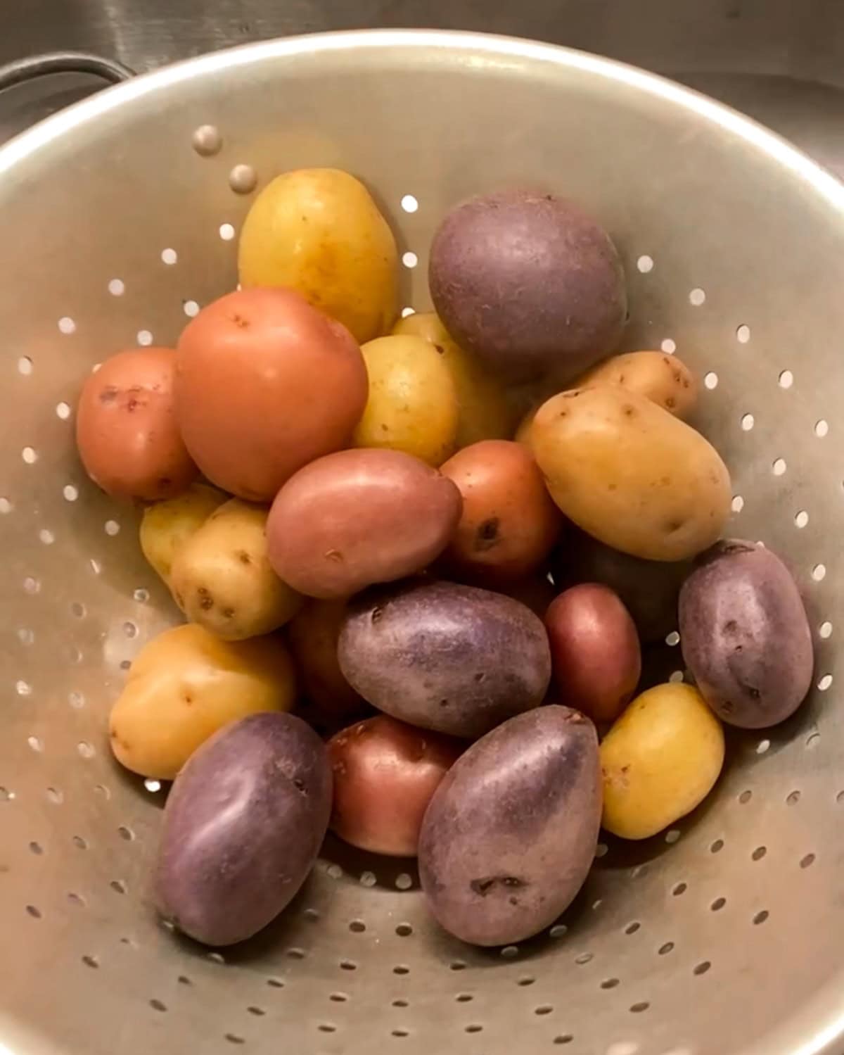 Drain and cool cooked potatoes for italian potato salad